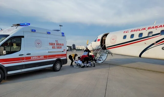 Ambulans uçak Amasyalı hasta için havalandı