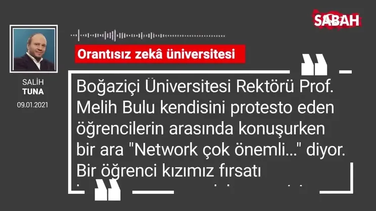 Salih Tuna 'Orantısız zekâ üniversitesi'