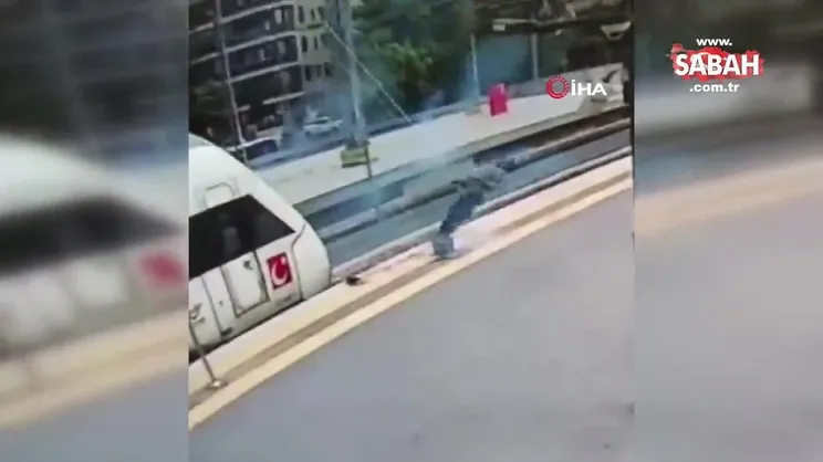 Trenin camını temizleyen işçi elektrik akımına kapıldı... O anlar kameralara yansıdı | Video