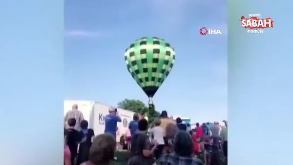Sıcak hava balonu kalabalığa daldı