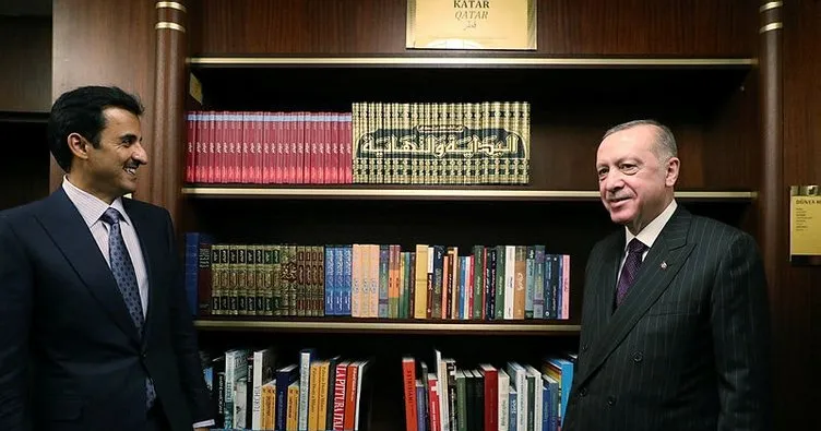Başkan Erdoğan, Katar Emiri Al Sani ile Millet Kütüphanesi’ni gezdi
