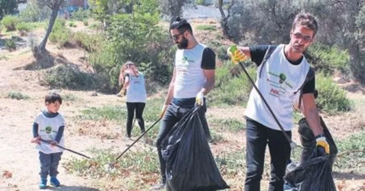 Gönüllülerden çevre temizliği