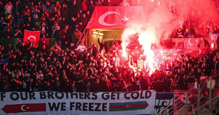 Gent-Karabağ maçında Türkiye’yi duygulandıran pankart! Kardeşlerimiz üşüdüğünde biz donarız