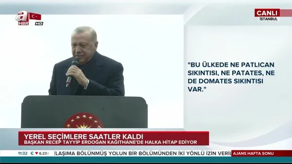 Cumhurbaşkanı Erdoğan İstanbul Kağıthane'de vatandaşlara hitap etti (30 Mart Cumartesi 2019)