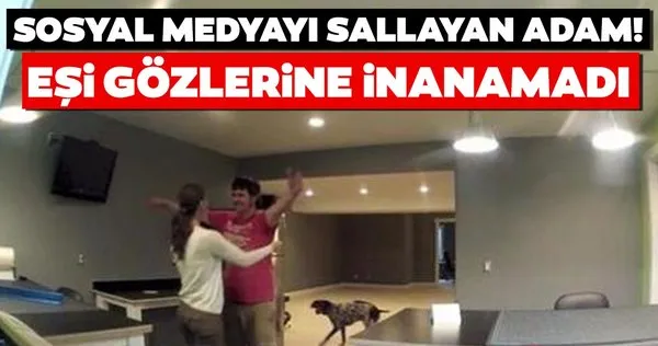 Eşine yaptığı sürprizle sosyal medyayı sallayan adam!