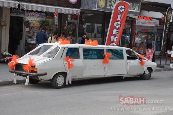 Osmaniyeli genç, 1978 model otomobili limuzine çevirip gelin arabası yaptı