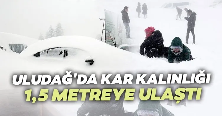 Uludağ’da kar kalınlığı 1,5 metreye ulaştı