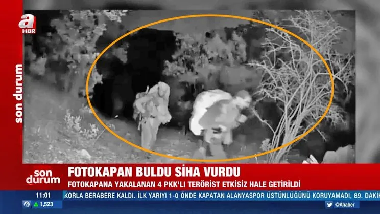 SON DAKİKA: 'Fotokapan'a yakalanan PKK'lı teröristler kamerada! SİHA ile etkisiz hale getirildiler