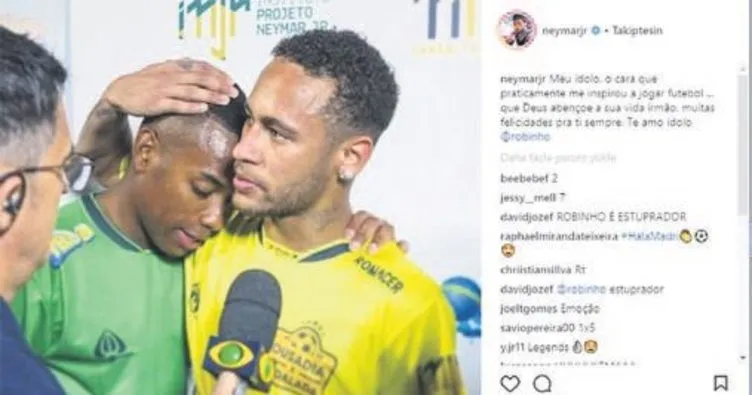 Neymar, Robinho’yu kutladı