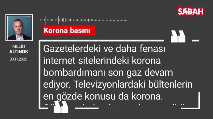 Melih Altınok 'Korona basını'