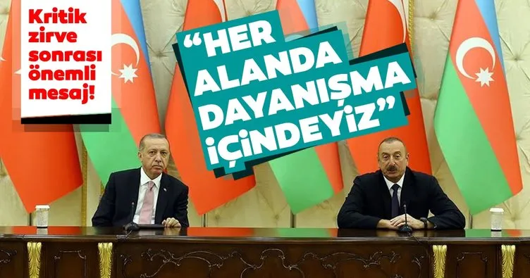 Başkan Recep Tayyip Erdoğan ve Azerbaycan Cumhurbaşkanı Aliyev ortak basın toplantısı düzenledi