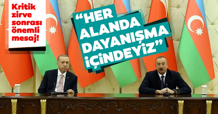 Başkan Recep Tayyip Erdoğan ve Azerbaycan Cumhurbaşkanı Aliyev ortak basın toplantısı düzenledi
