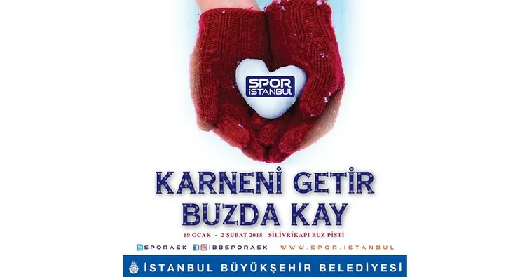 İstanbul Büyükşehir Belediyesi’nden ’Karneni getir, buzda kay’ etkinliği