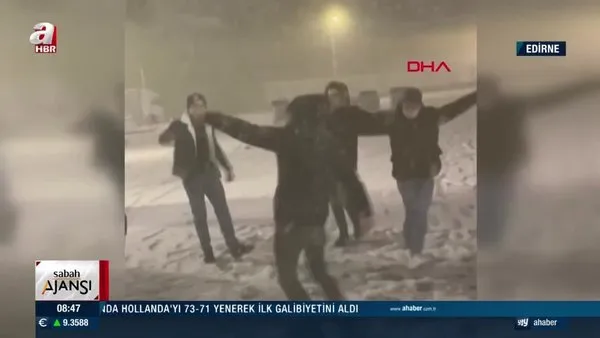 SON DAKİKA! Kar yağışı ve soğuk hava dalgası Trakya'dan yurda giriş yaptı! Edirne ve Tekirdağ'da kar yağışı başladı | Video