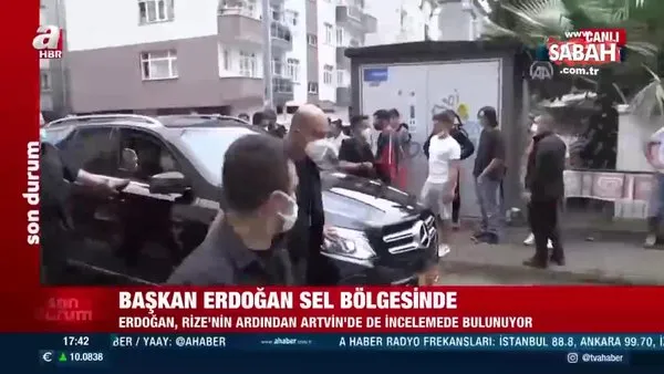Son dakika: Başkan Erdoğan sel bölgesinde! | Video