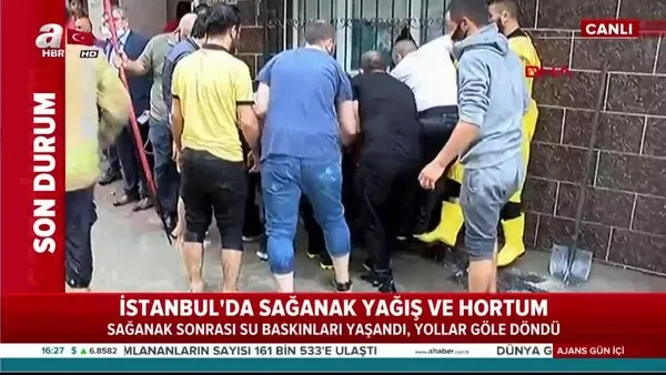Son dakika: İstanbul'da bodrum kattakilerin boğulmaktan son anda kurtarılma anı kamerada | Video