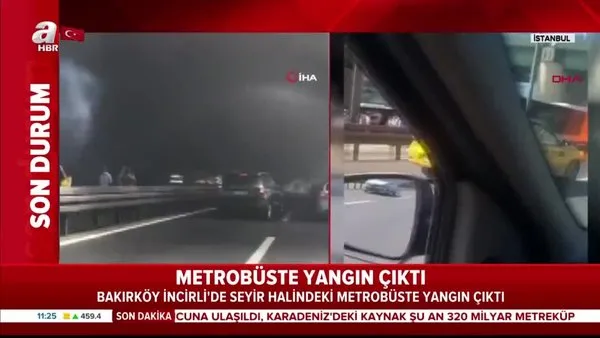 Son dakika: Bakırköy'de metrobüs alev alev yanıyor! Yangın köprüye de sıçradı | Video