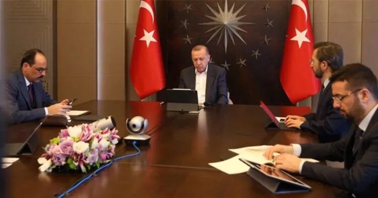 Cumhurbaşkanı Erdoğan MİT Başkanı Hakan Fidan’la video konferans yoluyla görüştü