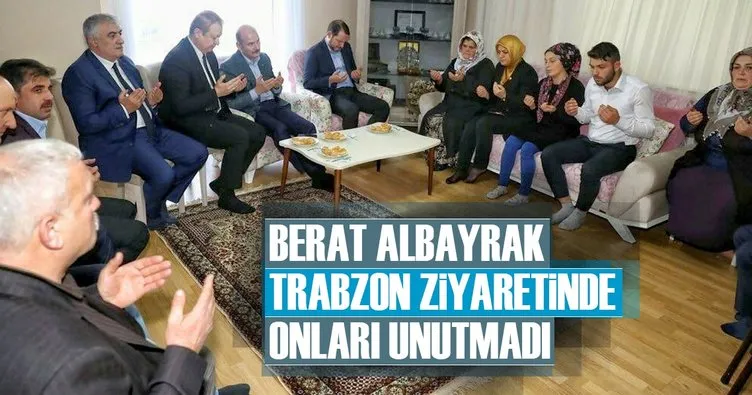 Bakan Berat Albayrak, Trabzon ziyaretinde onları unutmadı!