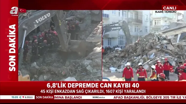 Depremde can kaybı 40'a yükseldi