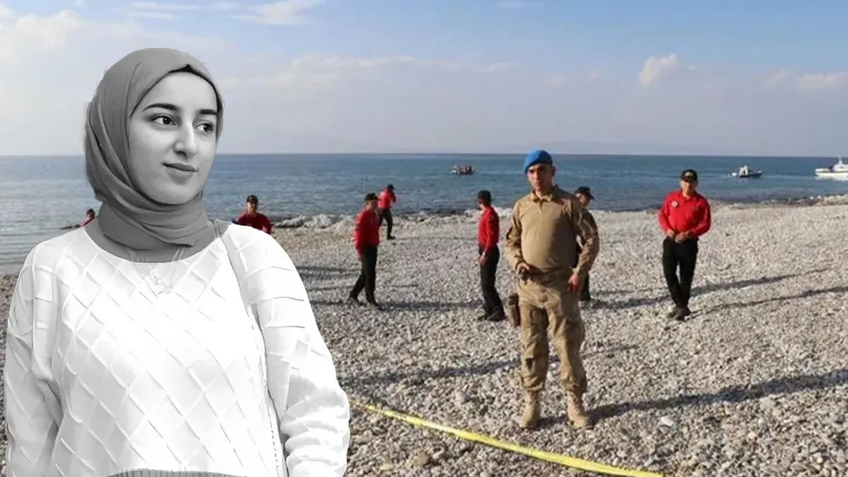 Rojin Kabaiş'in cansız bedeninin bulunduğu Van Gölü kenarı.