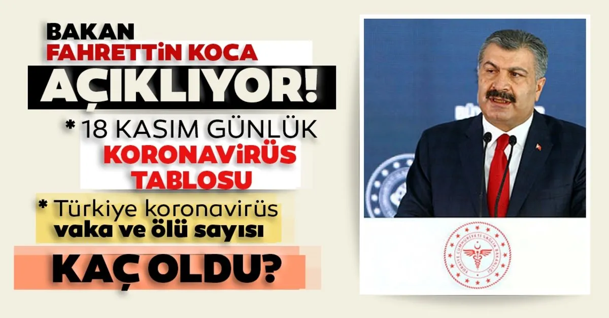 son dakika turkiye gunluk koronavirus tablosu 18 kasim turkiye gunluk corona virus vaka ve olu sayisi kac oldu son dakika haberler