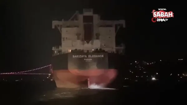 Boğaz'da arızalanan 128 metre boyundaki yük gemisi kurtarıldı | Video