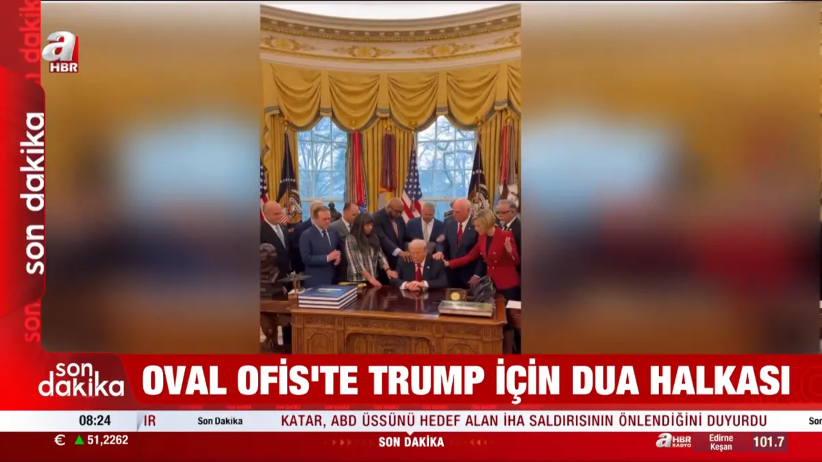 Oval Ofis’te Donald Trump için dua halkası | Video videosunu izle Oval Ofis’te Donald Trump için dua halkası | Video videosunu izle
