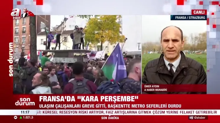 Fransa'da Kara Perşembe... Başkent'te metro seferleri durdu | Video