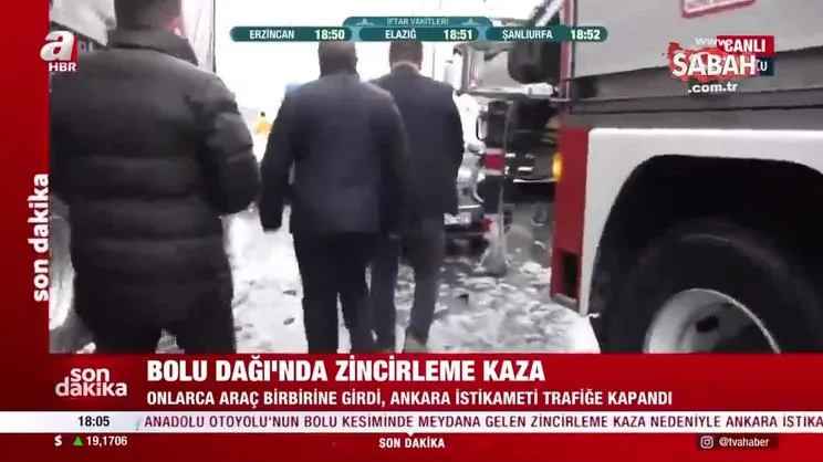 SON DAKİKA | Bolu Dağı geçişinde zincirleme kaza: Bolu-Ankara istikameti trafiğe kapandı | Video