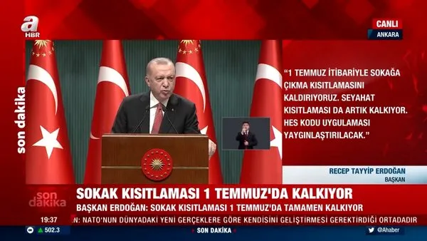 SON DAKİKA: Kısıtlamalar kalkıyor! Başkan Erdoğan Kabine Toplantısı kararlarını canlı yayında açıkladı