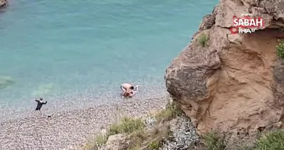 Antalya Konyaaltı sahilindeki plastik kelepçeli ölüm oyunu görenleri dehşete düşürdü!