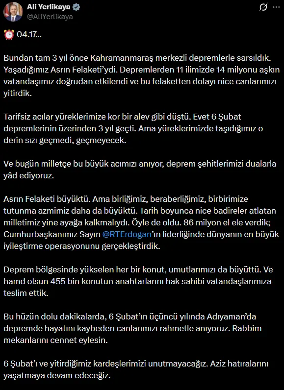 asrin-felaketinin-ucuncu-yildonumunde-siyasilerden-art-arda-paylasimlar-1770342015461.png Asrın felaketinin üçüncü yıl dönümünde siyasilerden art arda paylaşımlar!