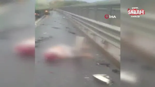Son dakika... Kuzey Marmara Otoyolu'nda feci kaza! Boğazına bariyer saplanan bir kişinin kafası gövdesinden ayrıldı | Video
