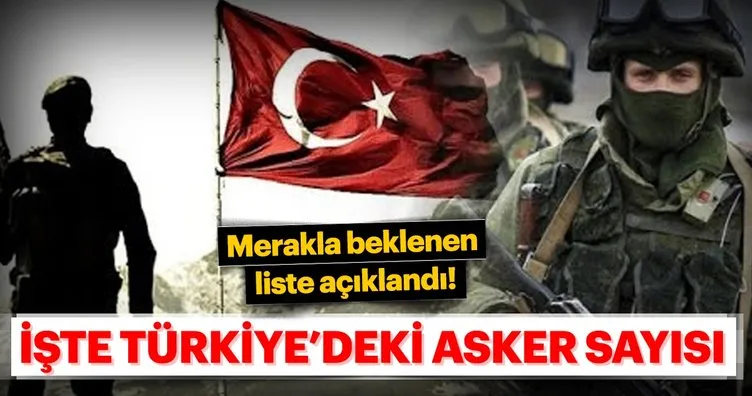 Merakla beklenen liste açıklandı! İşte Türkiye’deki asker sayısı