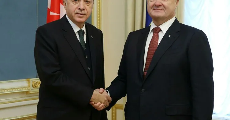 Cumhurbaşkanı Erdoğan Poroşenko ile görüştü