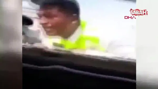 Polis ceza kesmek; sürücü kaçmak istedi... Polisin kaputtaki yolculuğu kamerada!