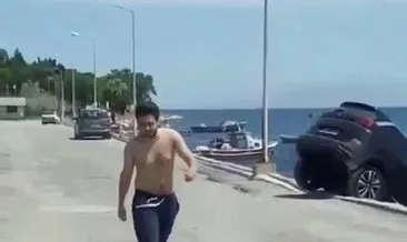 Son dakika: İzmir’de bir kişi kiraladığı lüks cipi denize attı