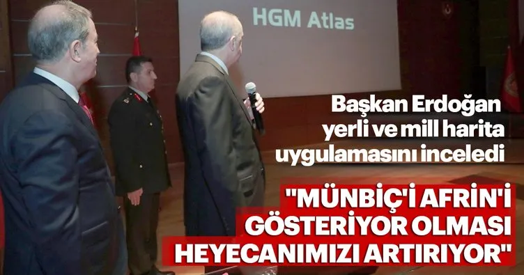 Başkan Erdoğan yerli ve milli harita programlarını inceledi