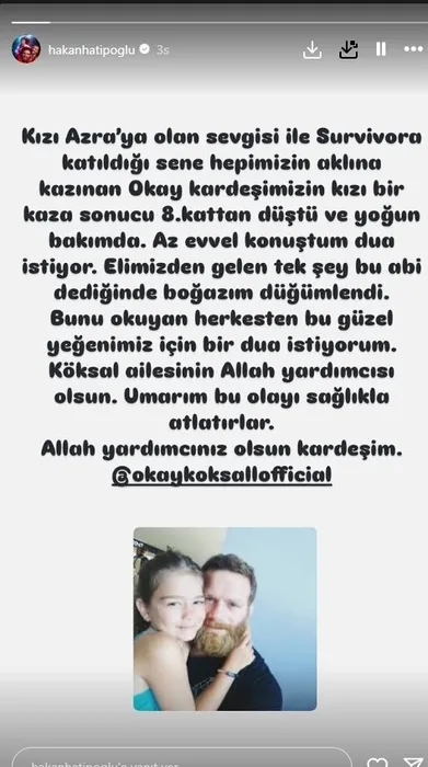 Dua istedi! Survivor eski yarışmacı Okay Köksal’ın kızı yoğun bakımda!