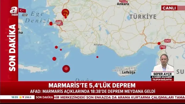 Marmaris'te 5.4 büyüklüğünde deprem!