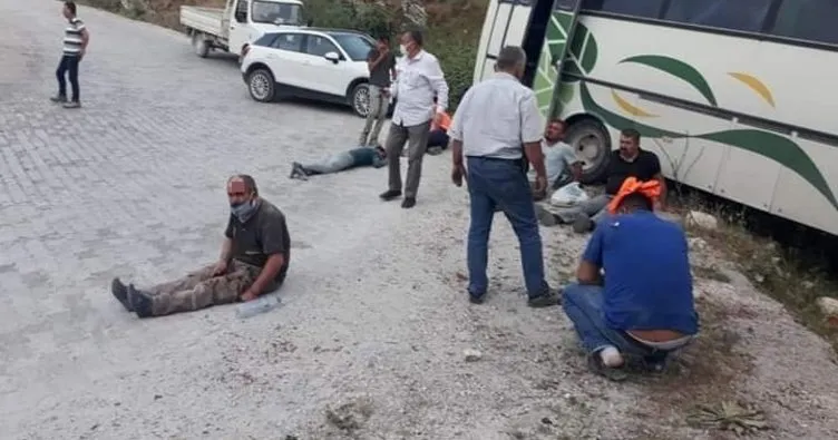 Aydın’da işçileri taşıyan servis otobüsü şarampole yuvarlandı: 14 yaralı