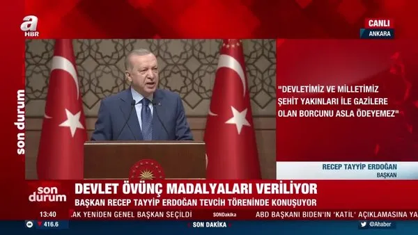 Cumhurbaşkanı Erdoğan'dan Devlet Ödünç Madalyaları Tevcih Töreni'nde önemli açıklamalar | Video