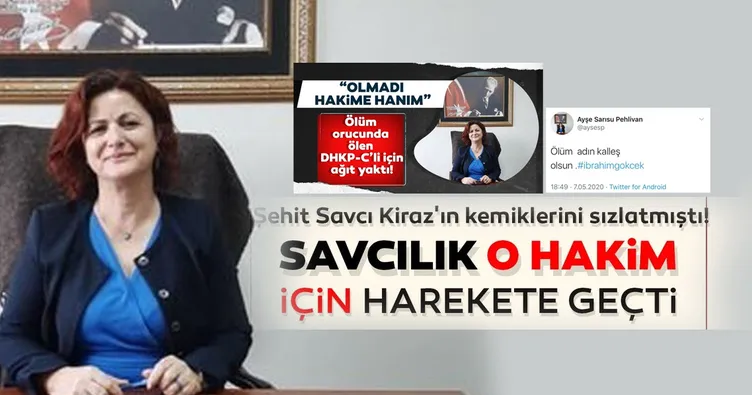 Savcılık Karşıyaka Hakimi Sarısu'nun DHKP-C sanığı hakkındaki paylaşımları nedeniyle harekete geçti