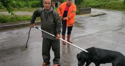Bartın Belediyesi köpeği sel sularından kurtardı #bartin