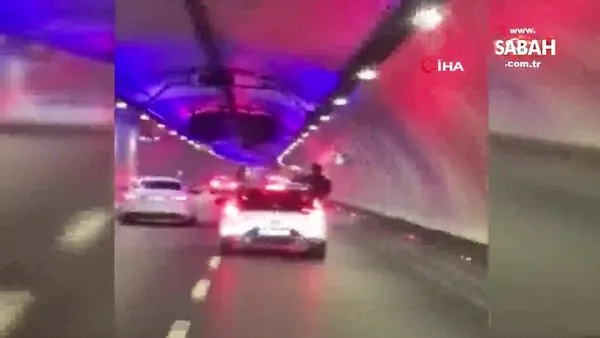 Avrasya Tüneli'nde tehlikeli yolculuk kamerada | Video