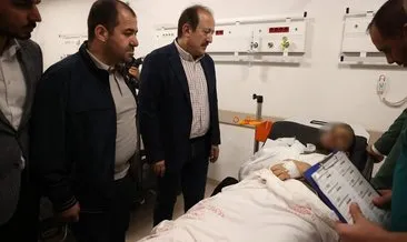 Vali Pehlivan ve AK Parti Milletvekili Ķıratlı hastanedeki yaralılara ziyaret