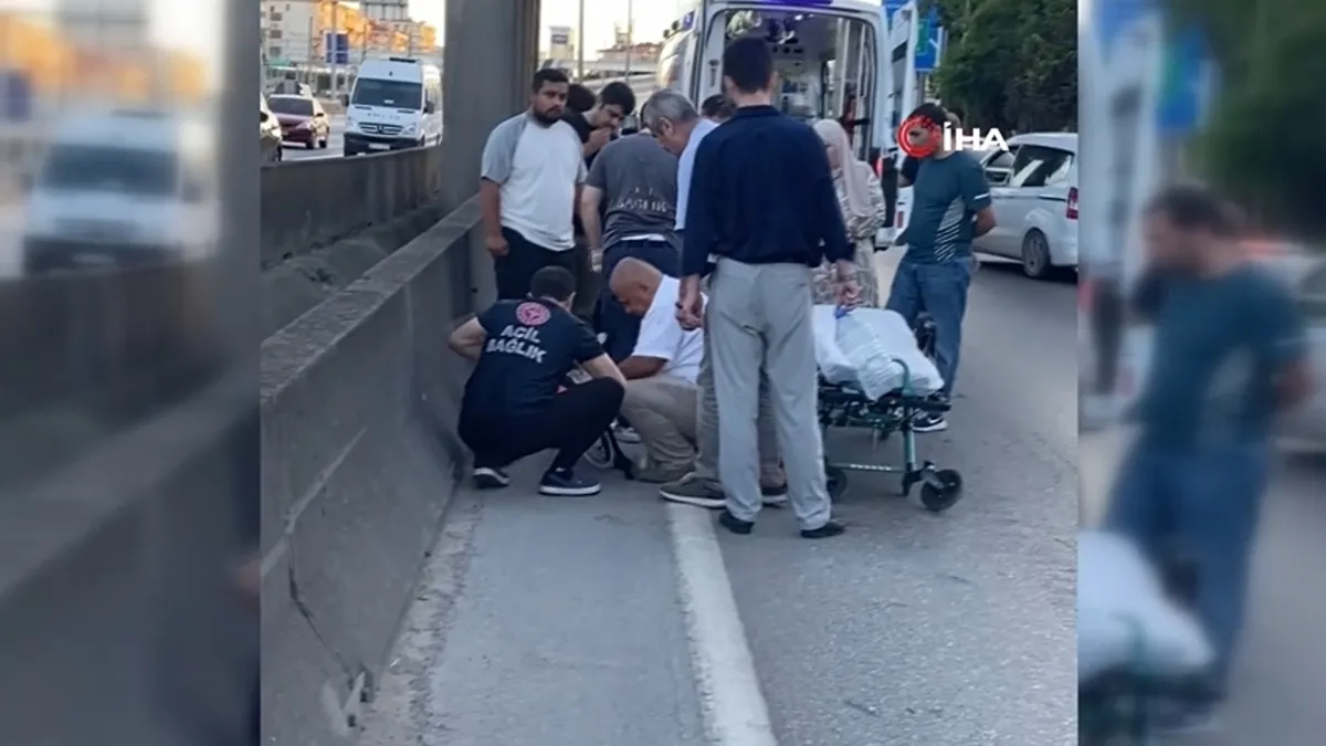 İzmit D-100 karayolunda meydana gelen kaza sonrası olay yeri