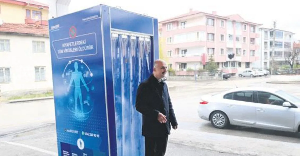 baskentte iki firma dezenfektan kabini