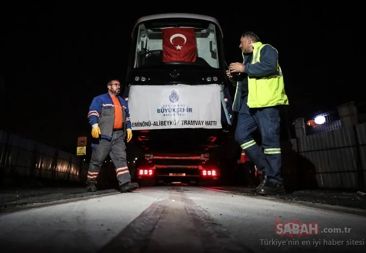 Eminönü-Alibeyköy tramvay hattında test sürüşü başlıyor
